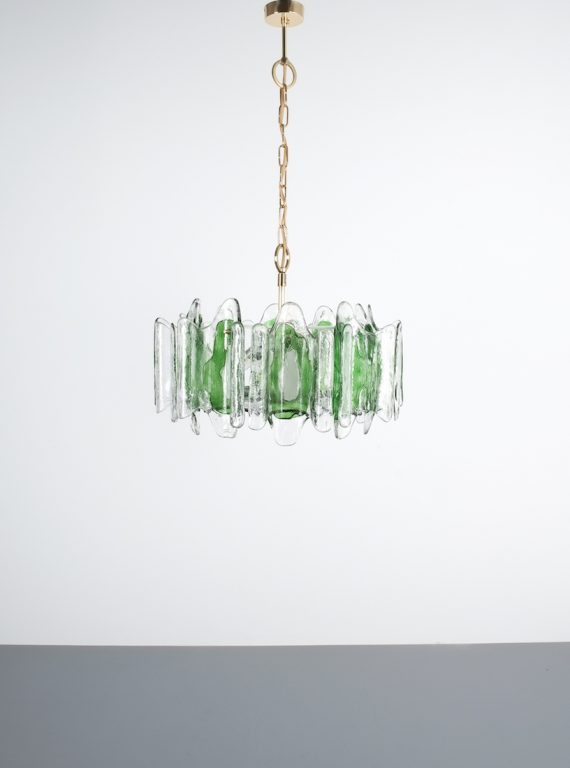 Kalmar green glass chandelier 1960_01