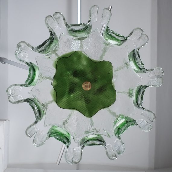 Kalmar green glass chandelier 1960_06