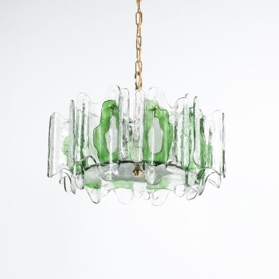 Kalmar green glass chandelier 1960_08