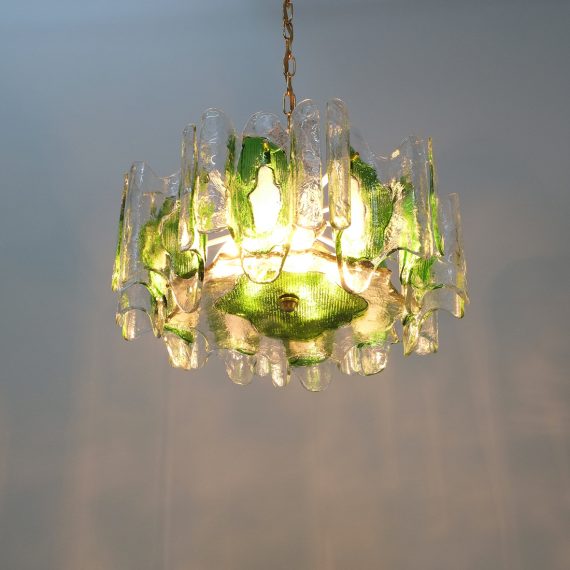 Kalmar green glass chandelier 1960_11