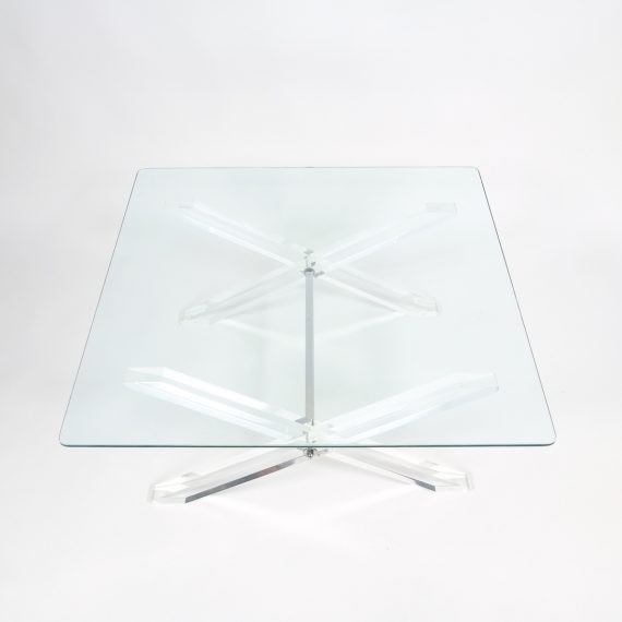 X lucite coffee table 2