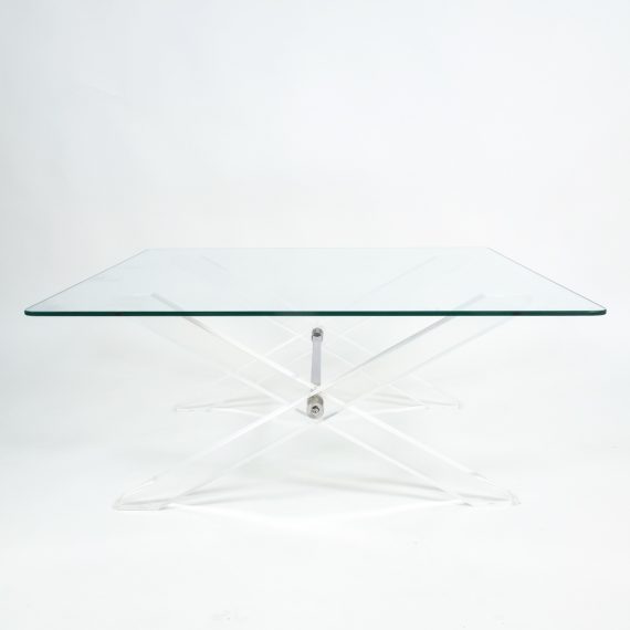 X lucite coffee table 4