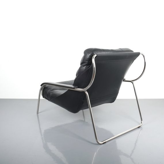 Zanuso Maggiolina Black Leather Chair_06 Kopie