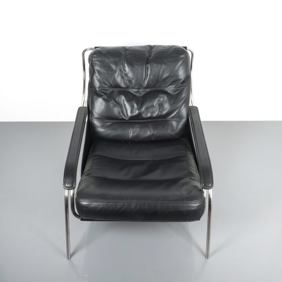 Zanuso Maggiolina Black Leather Chair_09 Kopie