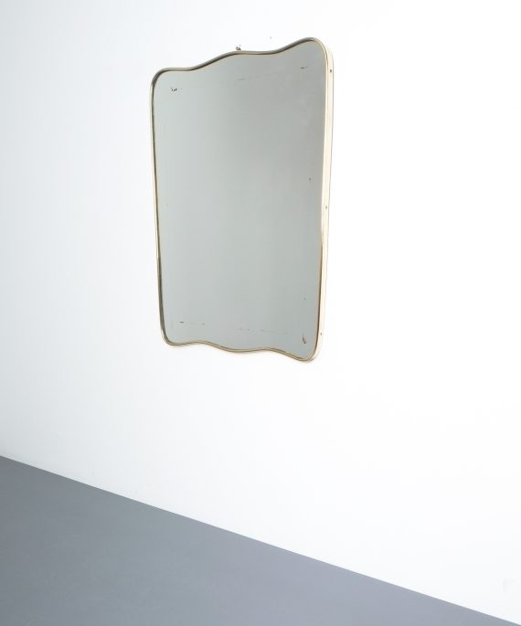 brass frame mirror italy 1950_01