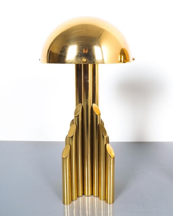 pair brass tube lamps 08