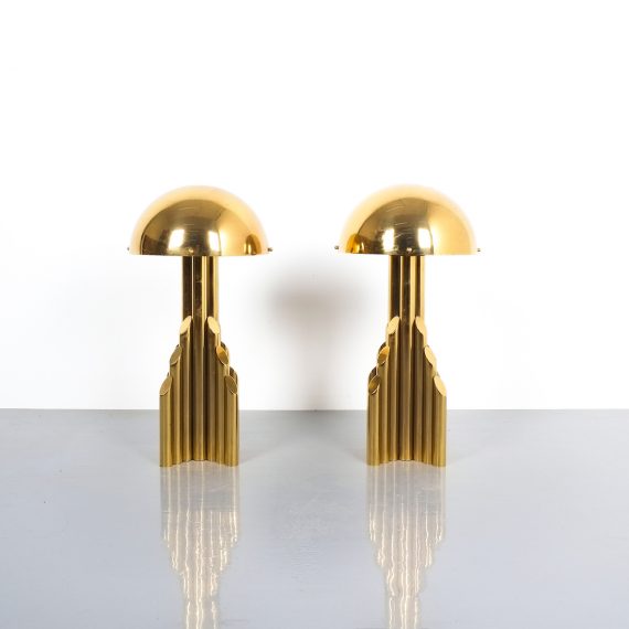 pair brass tube lamps 09