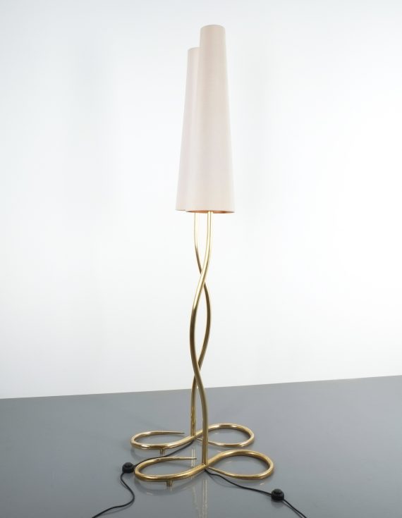 pair solid brass austrian floor lamps_10