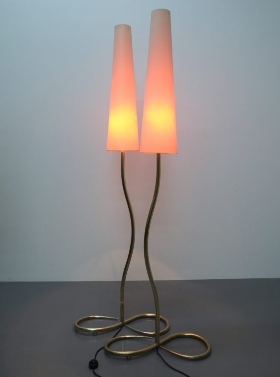 pair solid brass austrian floor lamps_11