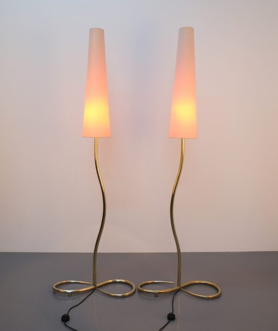 pair solid brass austrian floor lamps_12